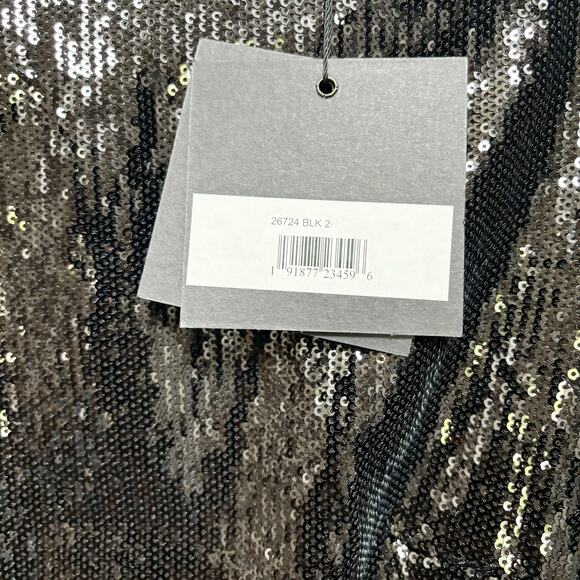 Mac Duggal Sequin Structured Mini Dress 2 Black NWT - Picture 8 of 8